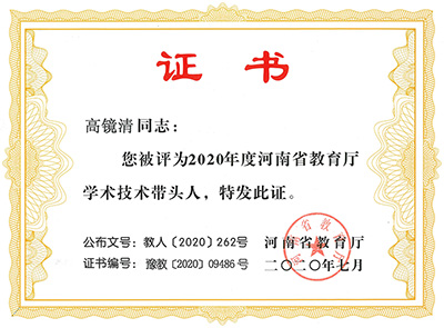 河南省教育廳學術(shù)技術(shù)帶頭人